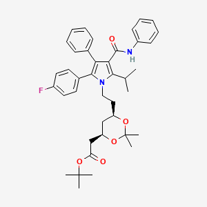 tert-Butyl (4R,6R)-2-[[[6-(2-4-fluorophenyl)-5-isopropyl-3-phenyl-4-(phenylcarbamoyl)pyrrol-1-yl]ethyl]-2,2-dimethyl-1,3-dioxan-4-yl]acetate; (4R-CIS)-1,1-DIMETHYLETHYL-6-(2-(2-(4-FLUOROPHENYL)-5-(1-ISOPROPYL)-3-PHENYL-4-((PHENYLAMINO)CARBONYL)-1H-PYRROL-1-YL)