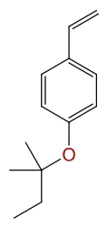 对叔戊氧基苯乙烯, 1-(叔戊氧基)-4-乙烯基苯, 1-(1,1-dimethylpropoxy)-4-ethenyl-Benzene