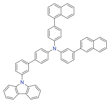 N-[4-(3-咔唑-9-基)苯基]苯基]-2-萘-1-基-N-(4-萘-2-基苯基)苯胺, N-[4-(3-carbazol-9-ylphenyl)phenyl]-2-naphthalen-1-yl-N-(4-naphthalen-2-ylphenyl)aniline